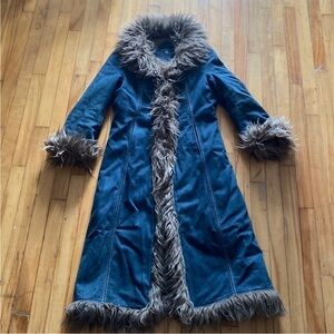 Dorothy Perkins vintage y2k denim penny lane maxi coat